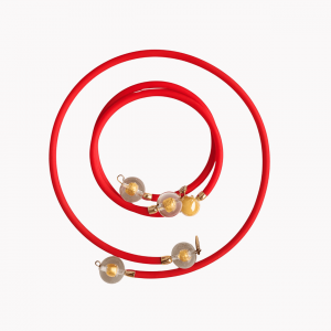 Murano Glas Set Drop Red